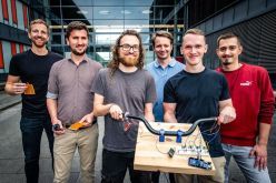 Das Projektteam: v.l. Moritz Schmidt, Kevin Krüger, David Petersen, Matthias Böhmer, Marvin Reuter, Joel Neumann.  Copyright: Olaf-Wull Nickel/TH Köln