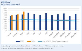 IWH-Insolvenztrend: Firmenpleiten auf höchstem Stand seit mehr als zwei Jahrzehnten