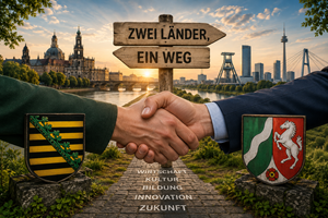  Sachsen und Nordrhein-Westfalen rücken zusammen Symbolbild KI generiert