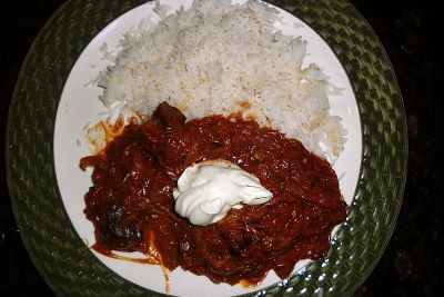 Szegediner Goulasch mit Reis