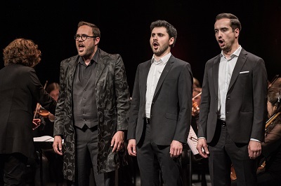 Starke Männerstimmen v.l.n.r. Countertenor Stefan Wieland, Tenor Serafin Heusser und Bariton Alexandre Beuchat