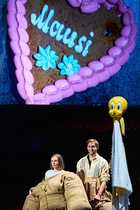 Szenenfoto schwarze Null, Wiebke Kayser und Maximilian Reichert