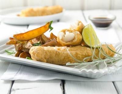 Kabeljau im Bierbackteig