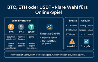 Welche Kryptowährung passt fürs Online-Spiel Symbolbild