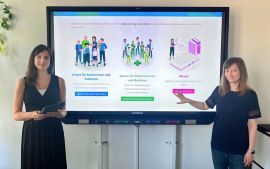 Die Entwicklerinnen der Wissensplattform Sophia Grummt (links) und Caroline Glathe (rechts) vom Zentrum für Medizinische Informatik (ZMI) der TU Dresden.  Quelle: Claudia-Silvia Heine