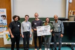 (v.l.n.r.): Hamed Aboltakhty (Technische Hochschule Deggendorf), Enya Wenzl (OTH Regensburg), Philipp Kolligs (Universität Regensburg), Corinna Kronberg (OTH Regensburg), Amir Amuri (Technische Hochschule Deggendorf)  Dominik Hupf  © BioPark Regensburg GmbH