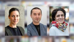 Sie präsentieren auf der Jubiläumskonferenz aktuelle wissenschaftliche Positionen und Forschungsfelder der Public Health (v. li.): Prof’in Dr. Céline Miani, Prof. Dr. Kayvan Bozorgmehr und Prof’in Dr. Anna Oksuzyan.  Fotos (v.li.): Universität Bielefeld, Britta Kirst, Sarah Jonek